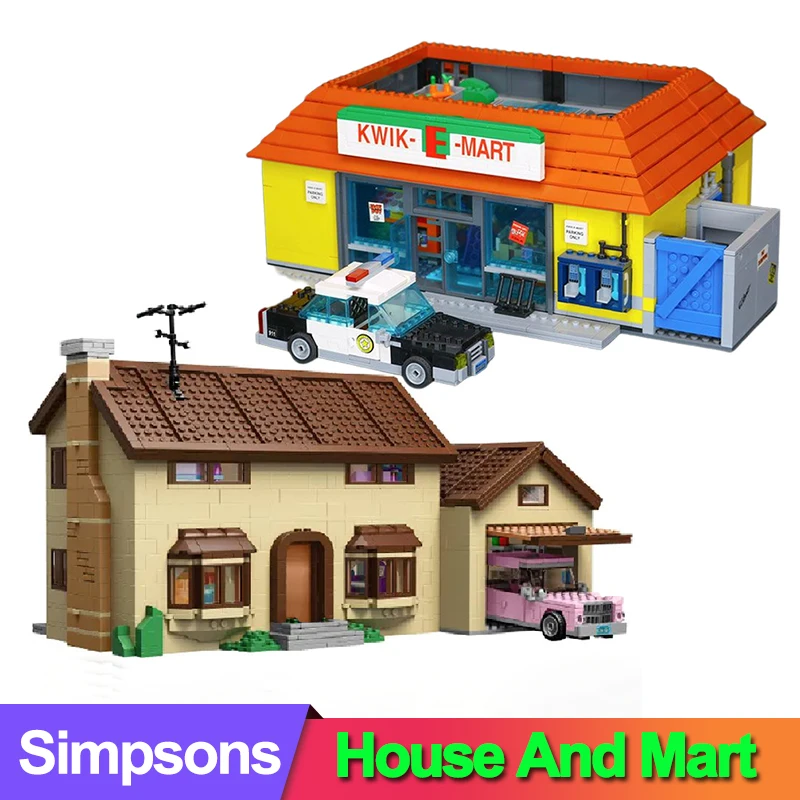 The Kwik E Mart And Supermarket House Model Building Blocks Bricks 71016 71006 Toys Birthday Christmas Gift