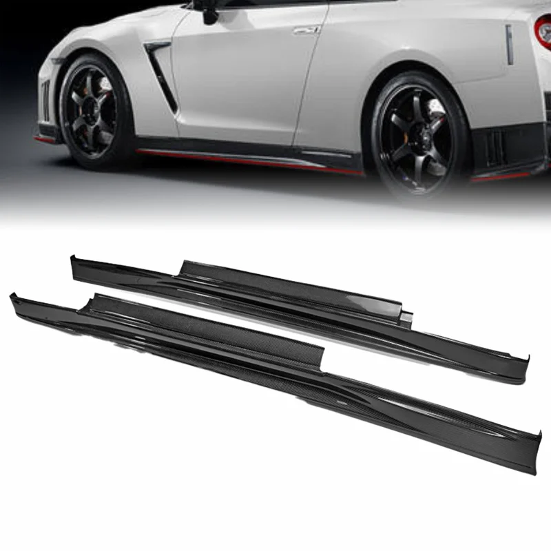 مناسبة لنيسان R35 GTR 08-17 ألياف الكربون الجانب تنورة مخصصة 24VR N نوع الملحقات الخارجية الحقيقية مجموعات هيكل السيارة #2