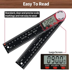2 in 1 Miter Saw Digital Angle Finder Protractor with 7inch/200mm Measuring Tool for Wooden Working