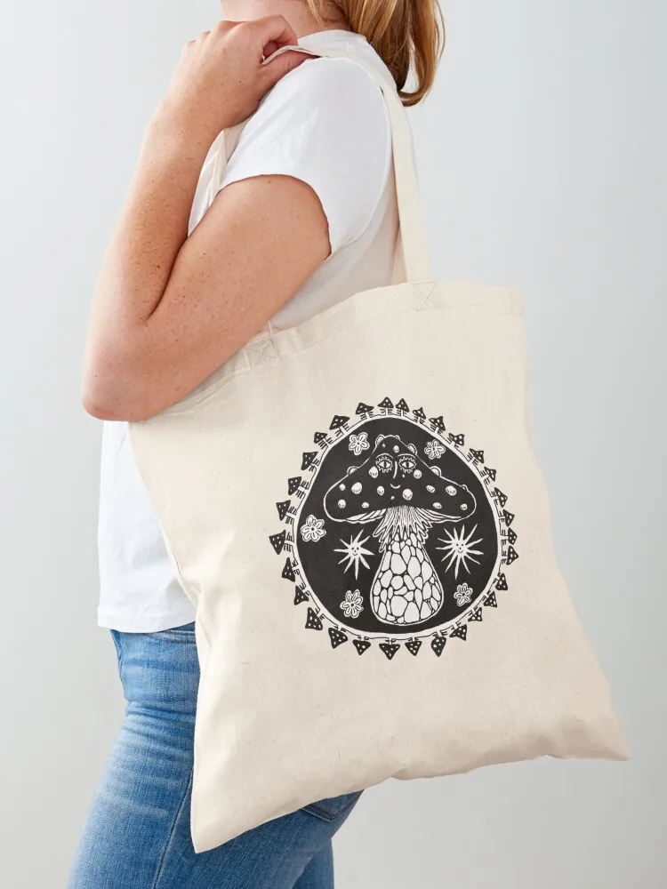

Fancy Mushroom Tote Bag canvas bags large size bags cute tote bag supermarket folding bag