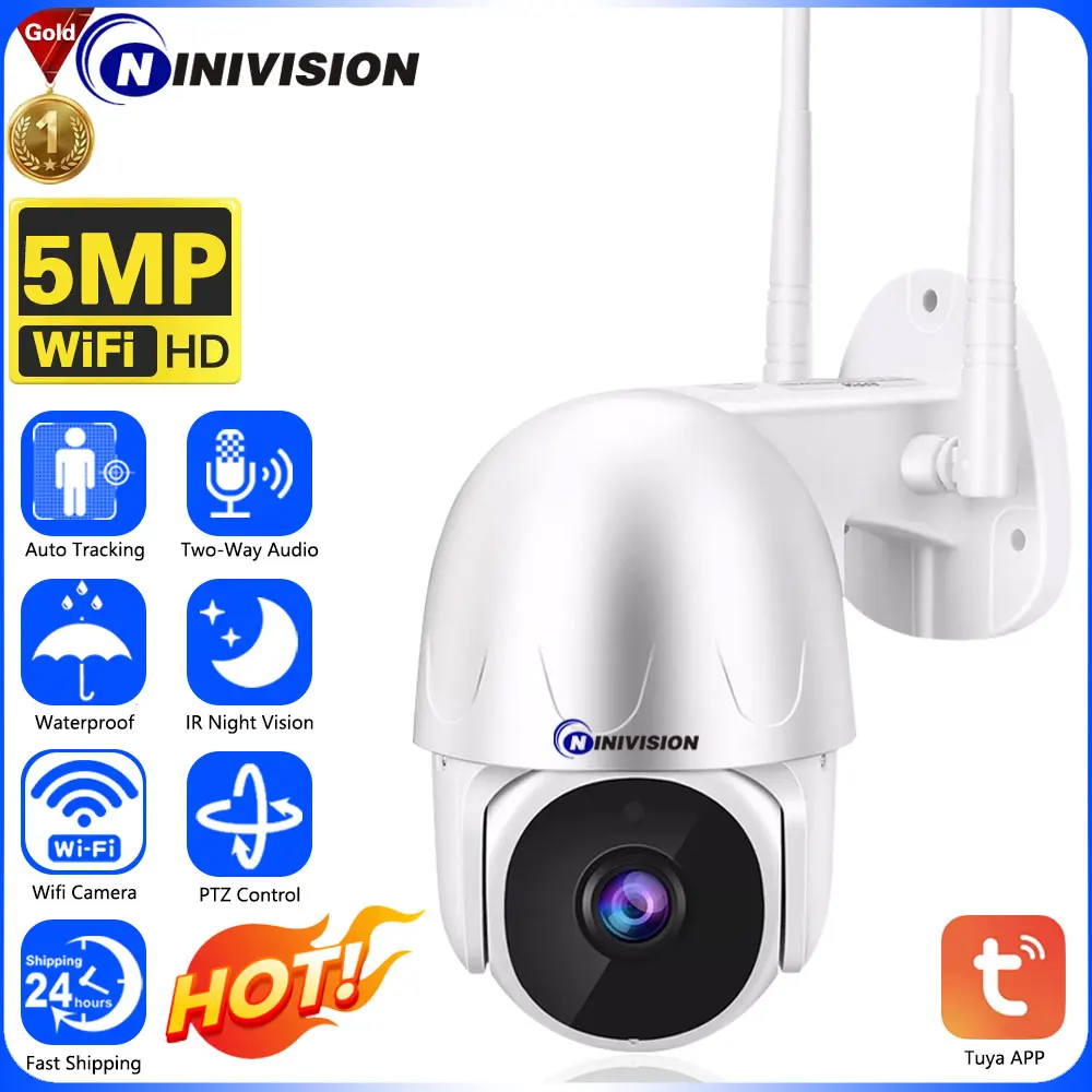 

5MP Wireless IP Camera 5V Tuya Smart Outdoor Home Security Auto Tracking Human Detection Camera WIFI CCTV Surveillance Camera