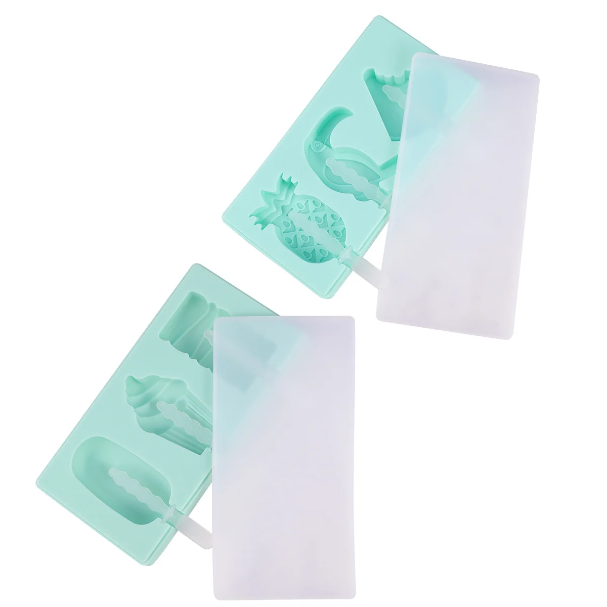 

2Pcs Creative Silicone Ice Cream Mold DIY Popsicle Maker Stick Mold Homemade Treats