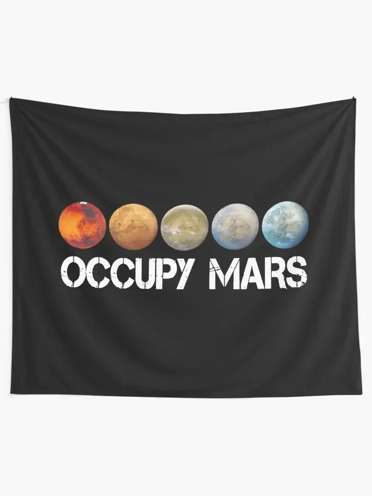 elon musk occupy mars Tapestry Bathroom Decor Art Mural Wall Coverings Decoration For Home Tapestry