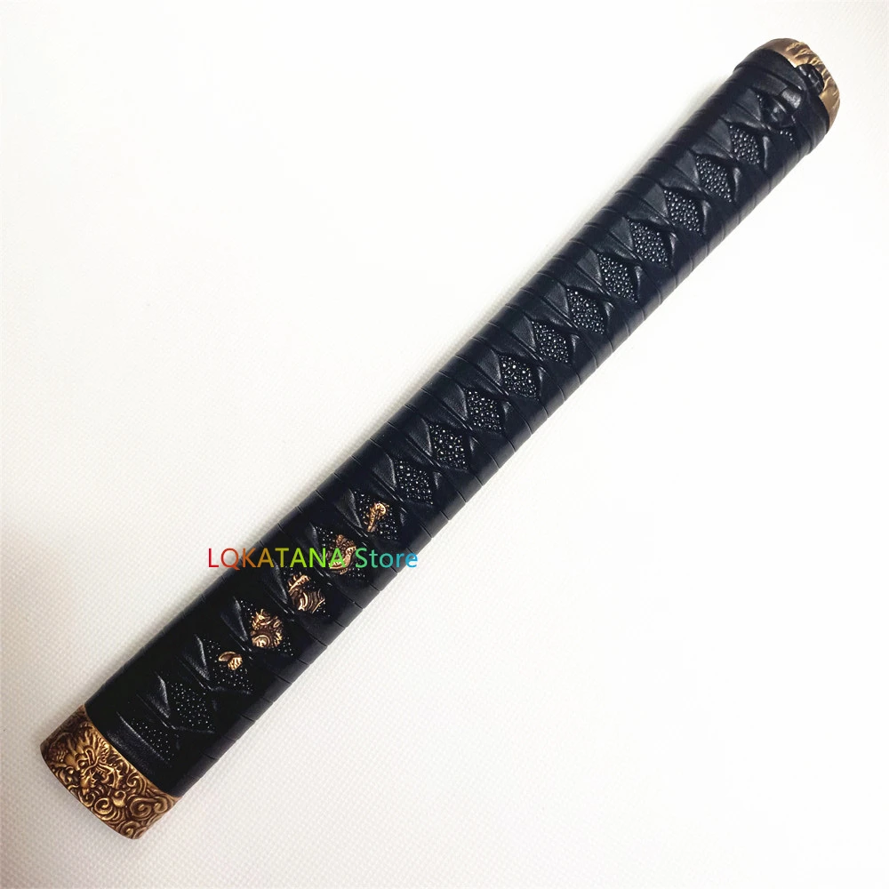 30CM Tsuka Japanese Sword Samurai Katana Handle Fittings Copper Fuchi Menuki Kashira Leather Ito Parts High Quality