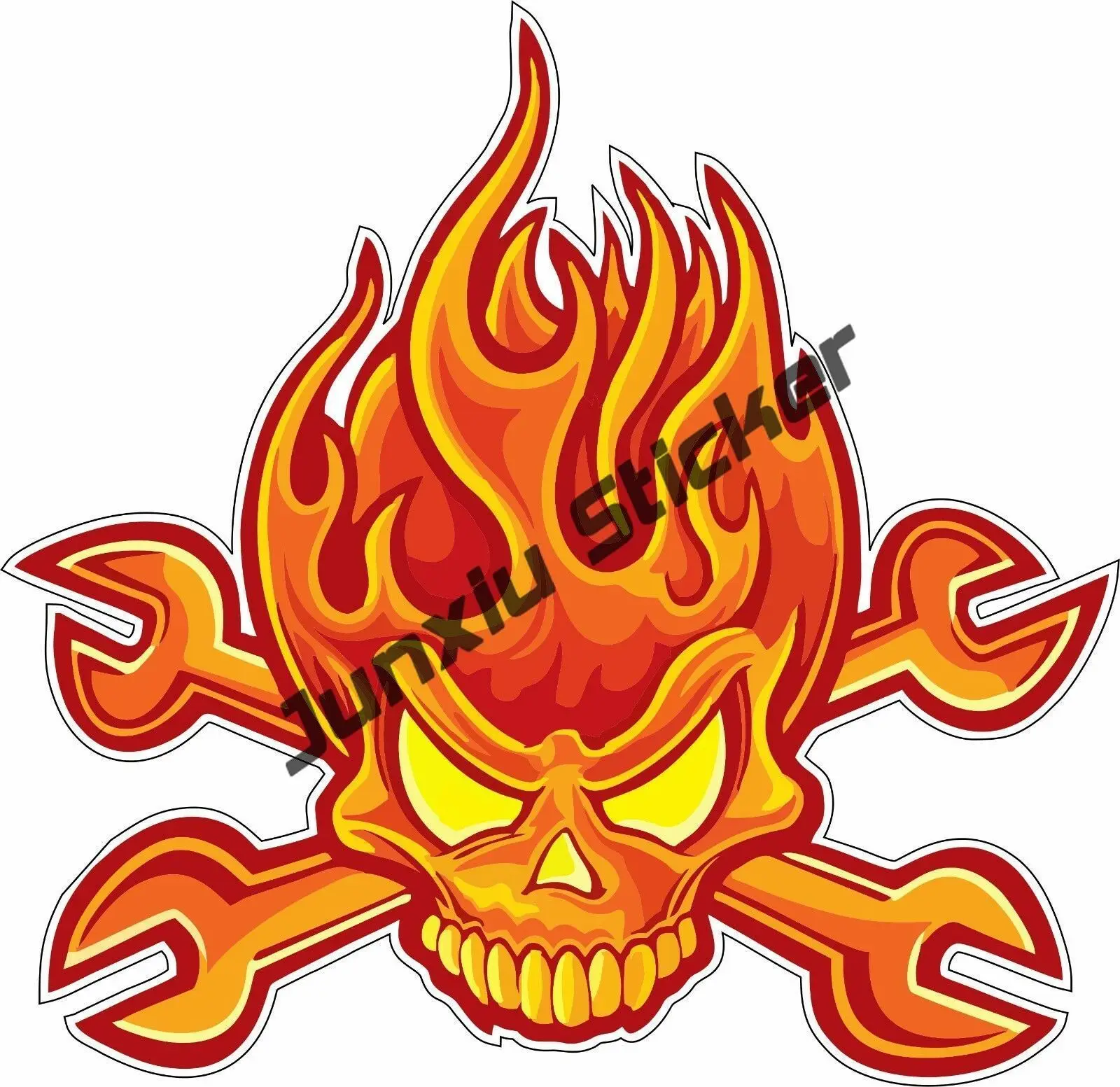 V1622# Car Sticker Creative Skull Sticker Torn Metal Skull Vinyl Decal Suitable For Motorcycle Car Bumper Trunk Window