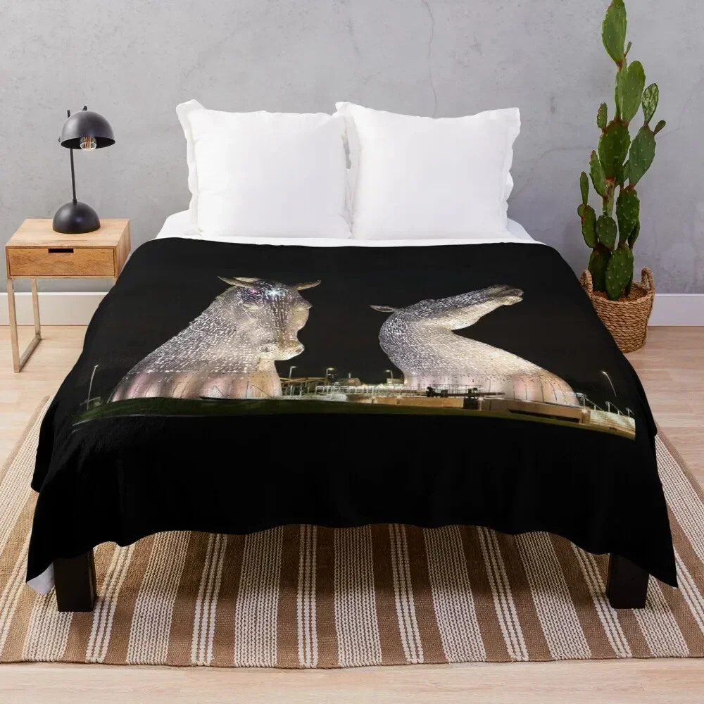 

The Kelpies at Night Throw Blanket Men's Soft Warm Throw Blanket for Couch