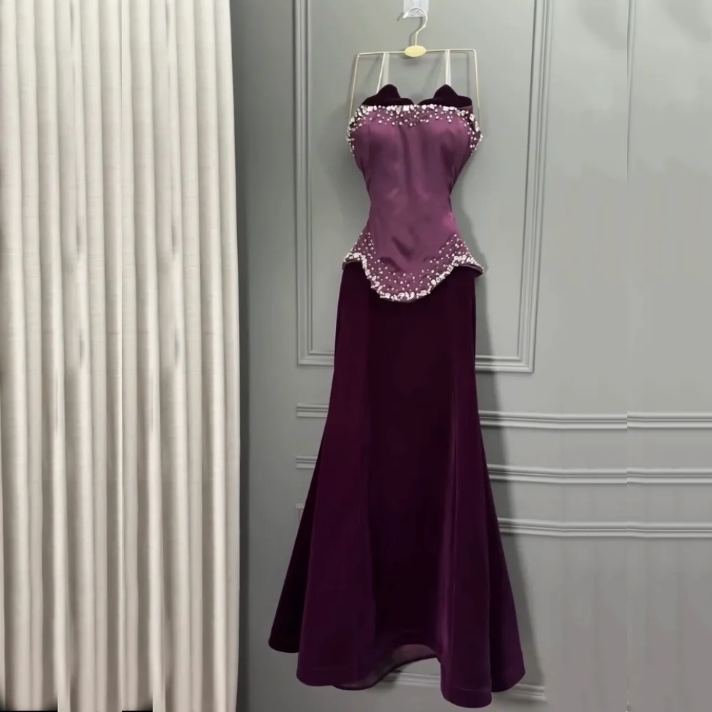 Vestidos largos de trompeta sin tirantes con purpurina Grace personalizados, vestido de noche brillante, ocasión a medida, elegante vestido de fiesta de bienvenida