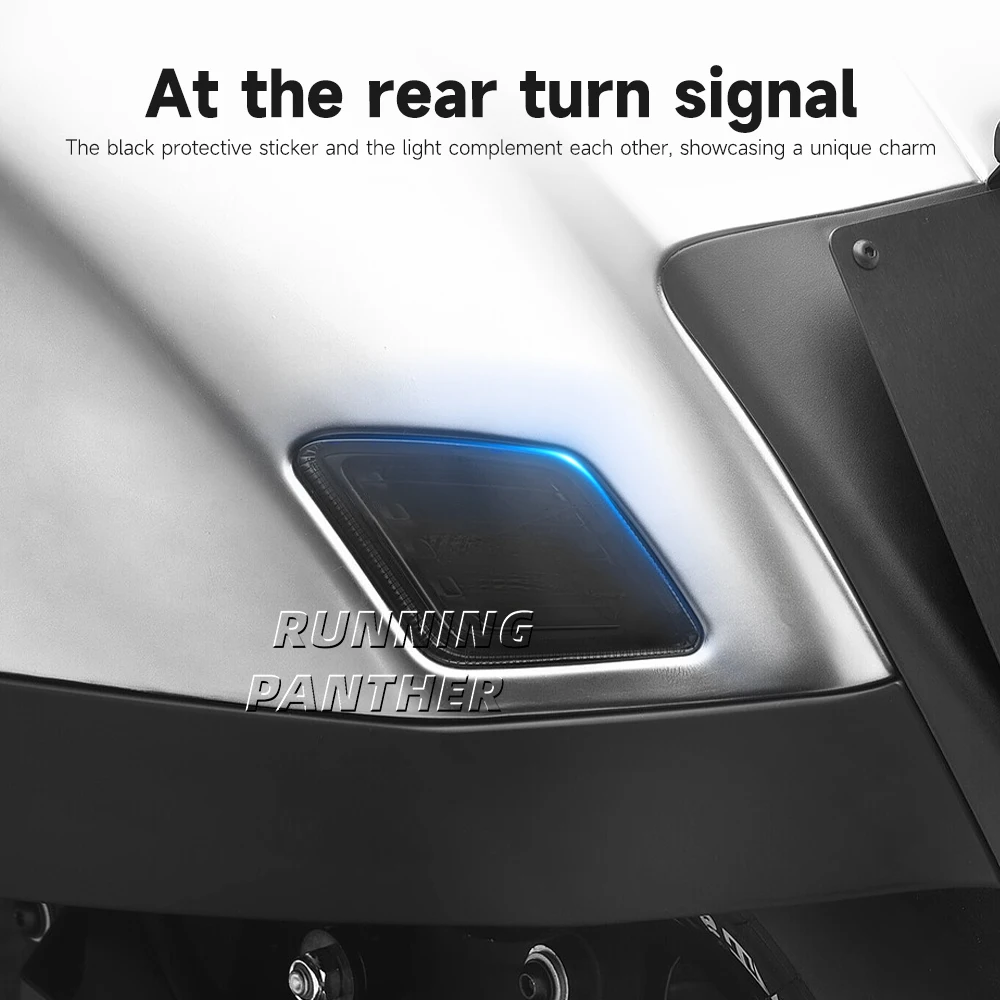 لفيسبا GTS300 GTS 300 gts300 2023 2024 دراجة نارية سكوتر العلوي مصباح فيلم أداة الذيل ضوء ملصق عميق أسود #4