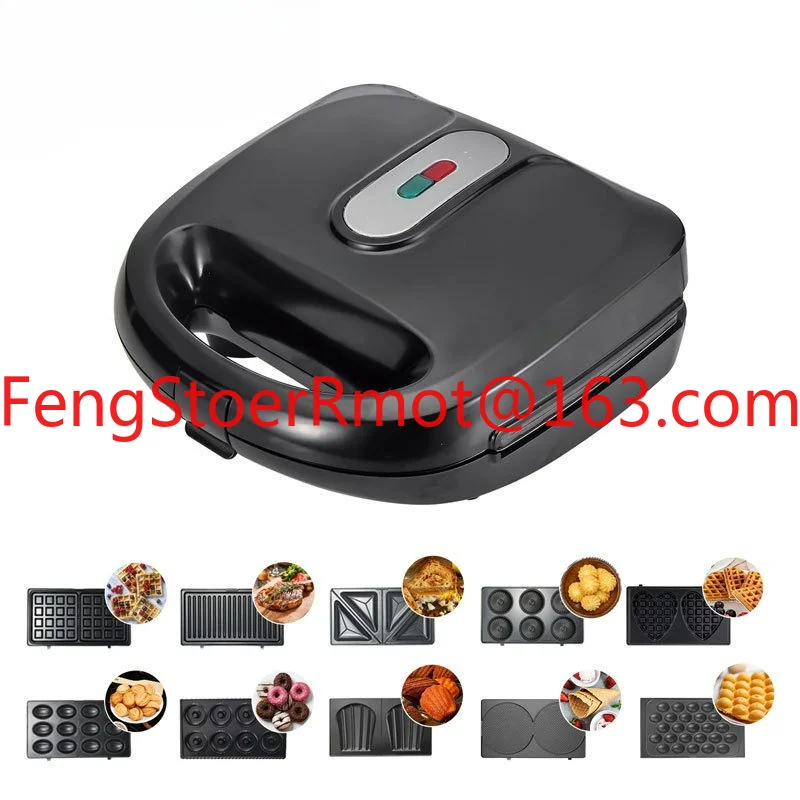 08021 Double-sided heating 10 in 1 sandwich machine baking electric cake bell breakfast machine donut machine