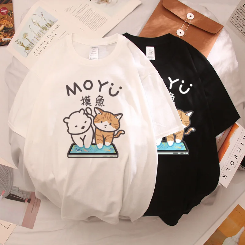 تيشيرت نسائي مطبوع عليه رسومات ، توبات نسائية ، قميص بلوفر ، ملابس كاواي ، زي هاراجوكو ، ملابس شارع ، ملابس فتيات ، لطيف