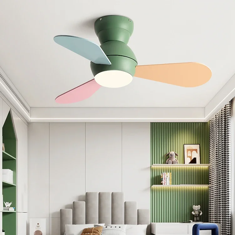 Children Room Ceiling Fan Light Modern Ceiling Fan With Light And Control Low Floor Household Fan Support 85-265V