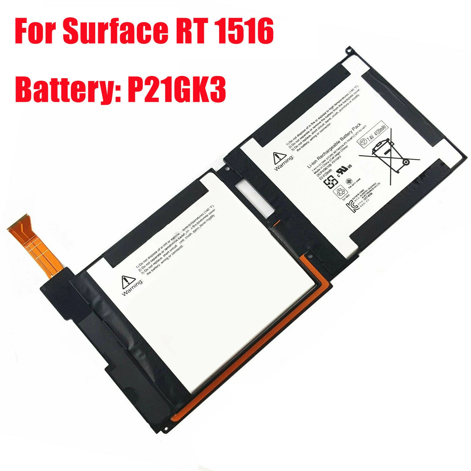 4120mAh New Battery P21GK3 For Microsoft Surface RT RT 1st Gen Model 1516