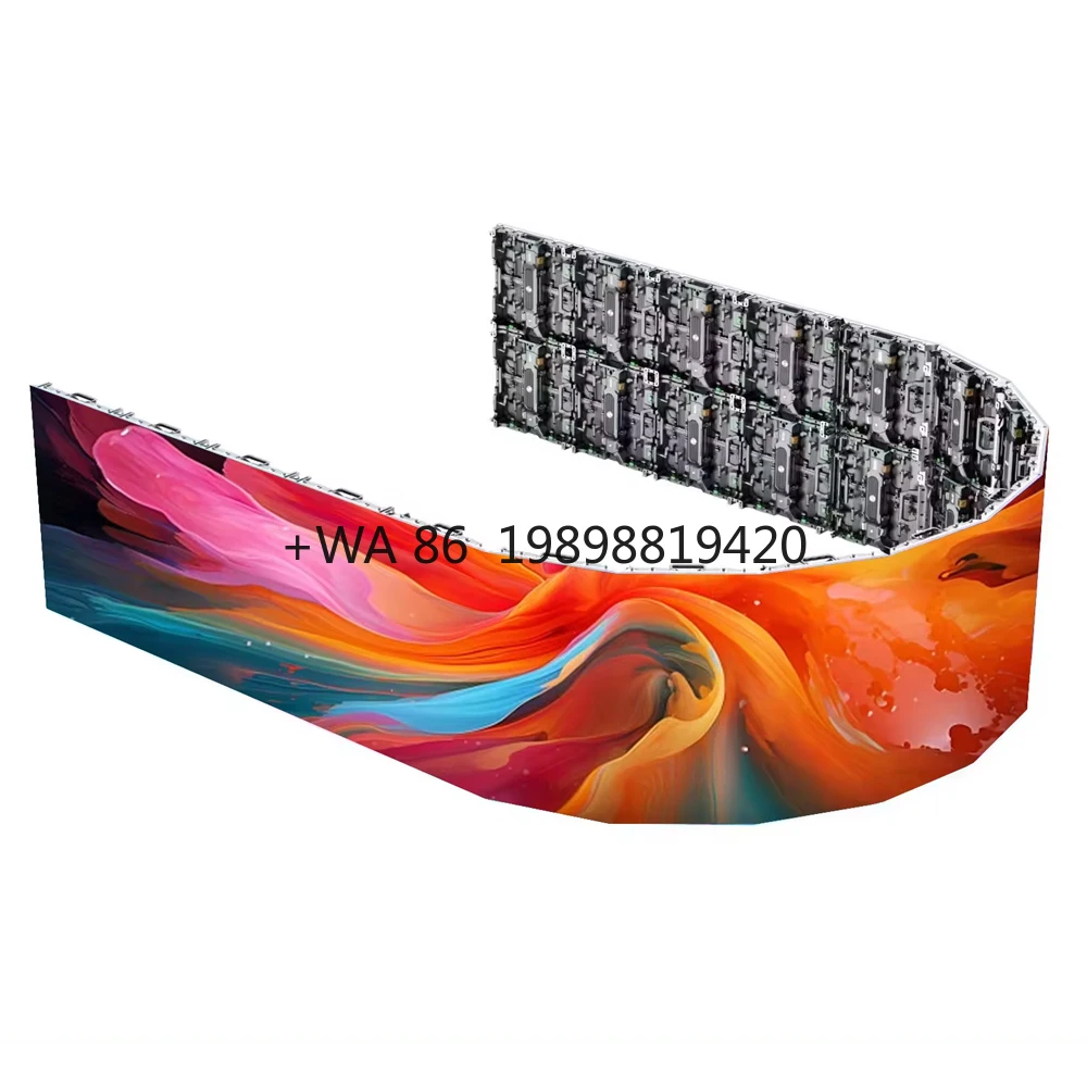 Indoor P1.8 P2.5 P4 Flexible Cylinder Advertising Led Display Panel Round Column Led Wall Customized Shaped Led Screen Factory