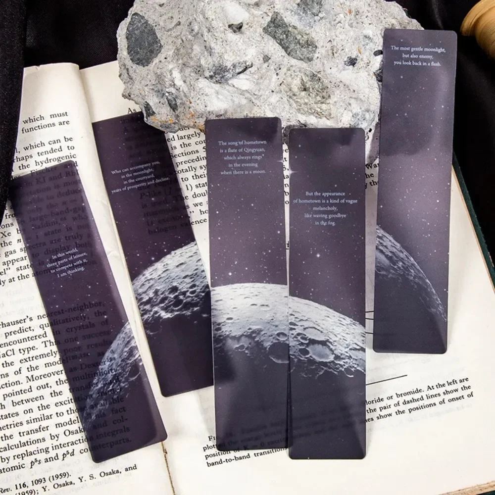 5 Pcs/pack Space Tour Series Bookmark PVC Reading Book Mark Dusk Moon Book Page Marker Stationery Supplies