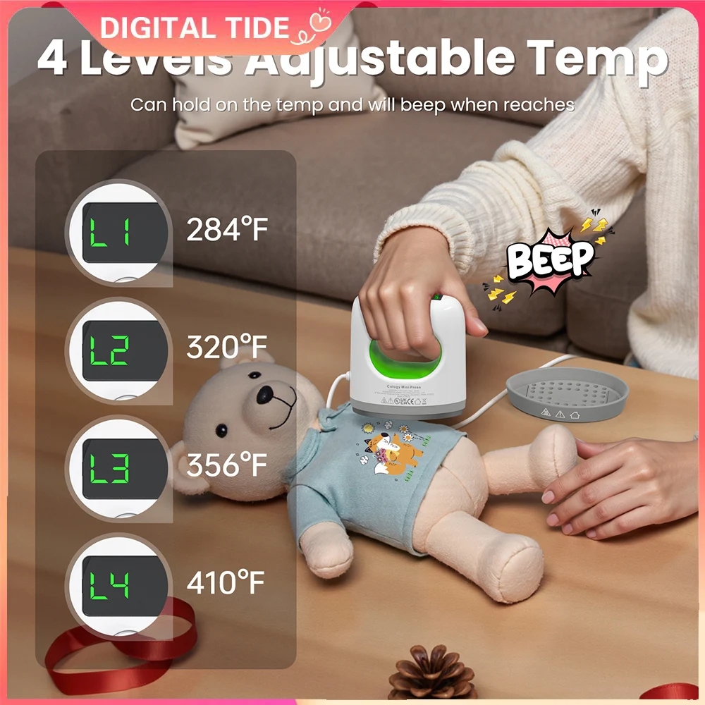 

Портативный электрический термопресс 220 В, 4 режима, регулируемая печать, ручной утюг для переноса одежды, шапок, сумок, штамповки