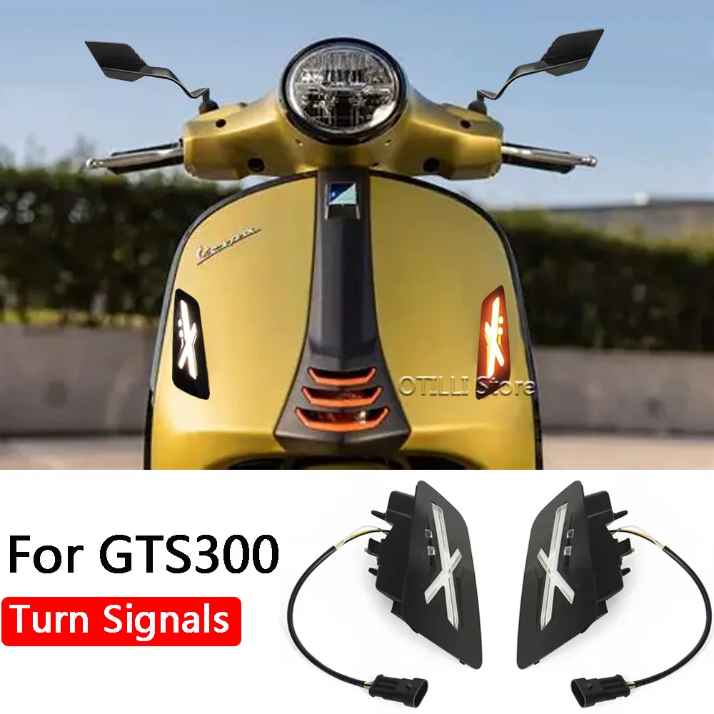 

For Vespa GTS300 GTS 300 gts300 2023 2024 2025 Motorcycle New LED Light Front Rear Turn Signal Indicator Running Blinker Lights