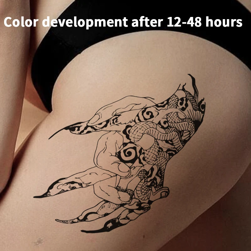 Temporary Tattoos Gothic Half Arm Chest Waterproof Dark Claw Herbal Juice Tattoo Sticker Fake Tatto for Women Men Tatuaje Charm