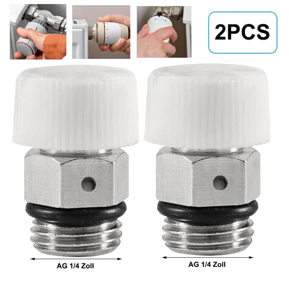 2Pcs Radiator Bleed Valve Automatic Heater Bleeder For Heating Systems Bleed Valve For Radiator Air Release Valve Heating System