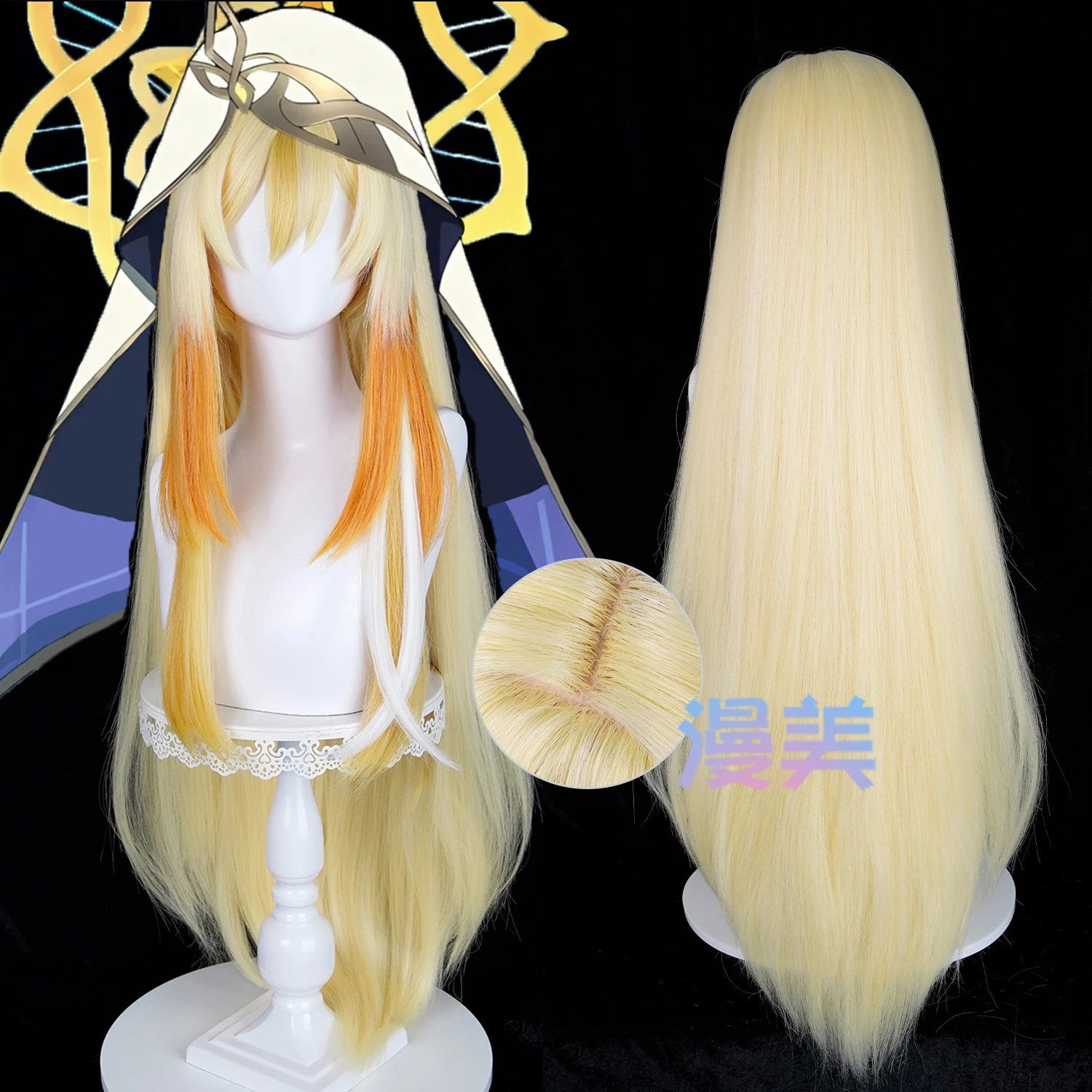 Game Genshin Impact Rhinedottir Cosplay Wig Rhinedottir Long Light Golden Cosplay Hair For Comicon Party Adult Women Men