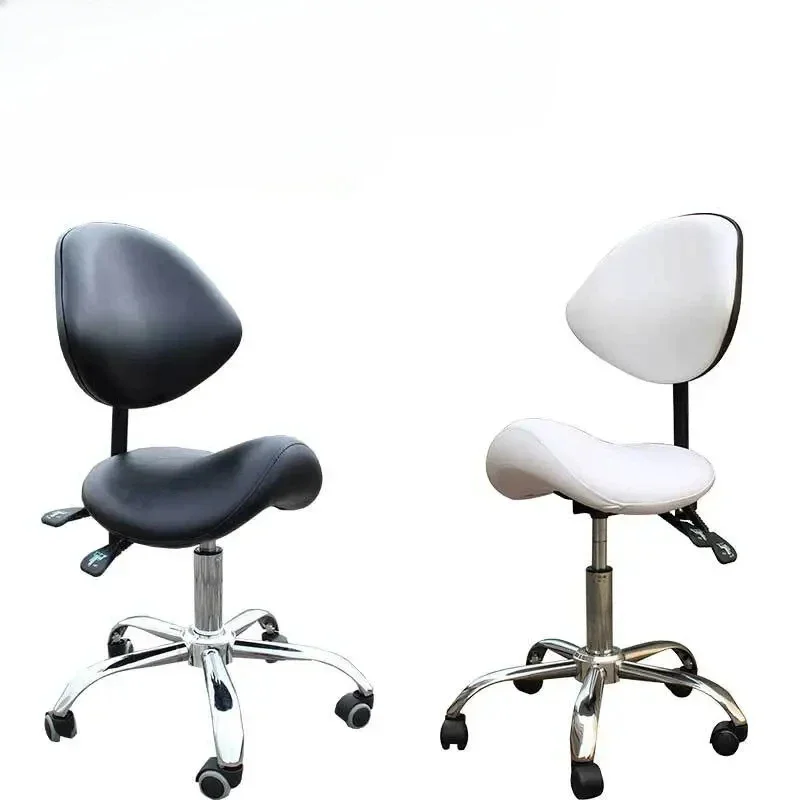 Ergonomische salonstoel voor kappers Professionele draaibare zadelkruk met rollende wielen Make-up of kappersstoel