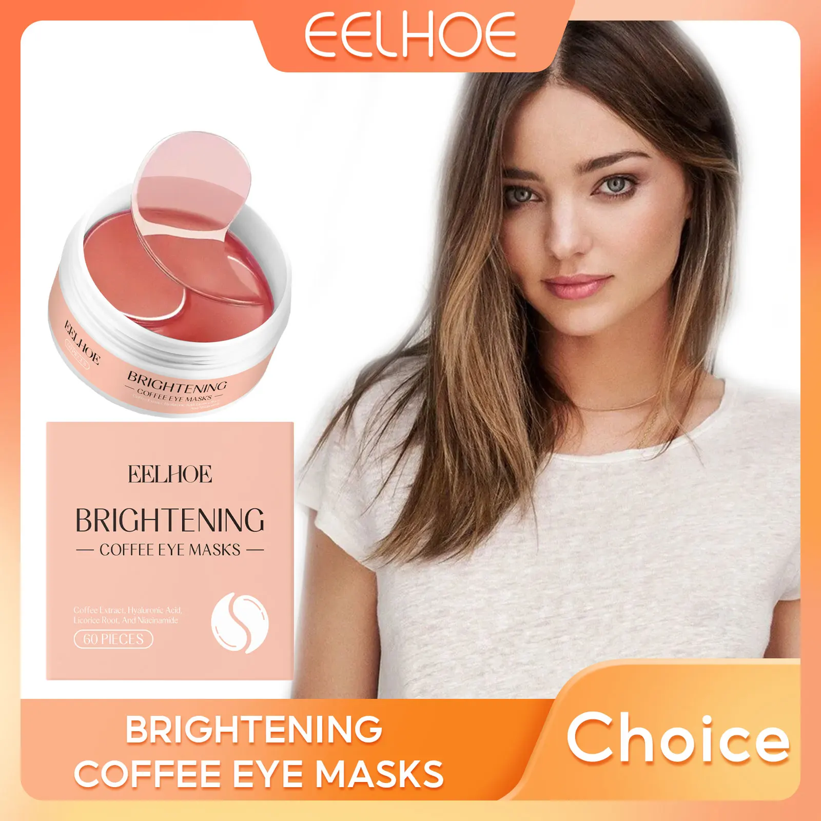 

EELHOE Collagen Eye Mask Moisturizing Anti Dark Circles Removal Under Eye Bag Remover Hyaluronic Acid Mask for Eye Care 60pcs