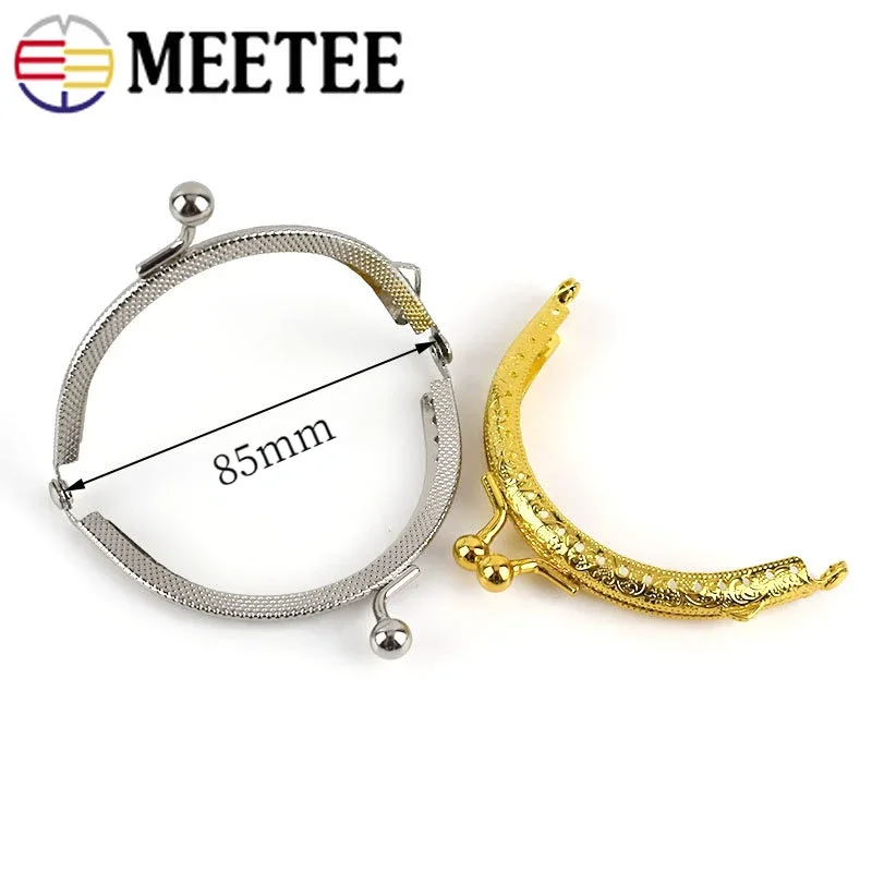 5Pcs 8.5cm Bag Lock Metal Purse Frame Kiss Clasp Locks Decoration Buckle Handbag Handle Crochet Bags Making Hardware Accessories