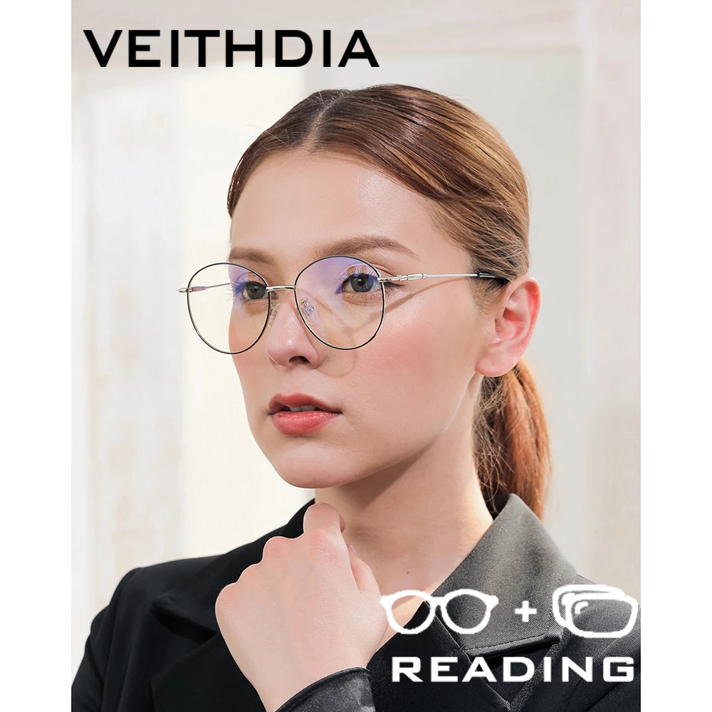 veithdia-真新しいブルーライトブロック女性用読書メガネメタルフレームポリカーボネートレンズ-100-150-200-250-r60890