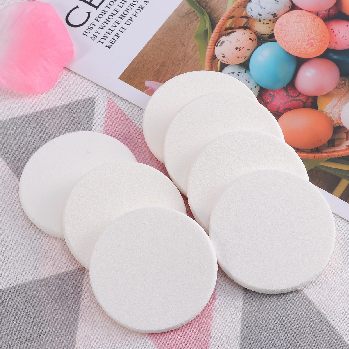 5pcs Latex Puff Round Soft Makeup Sponge For Foundation Loose Powder Gentle On Skin Tool For Salon Travel Home Use