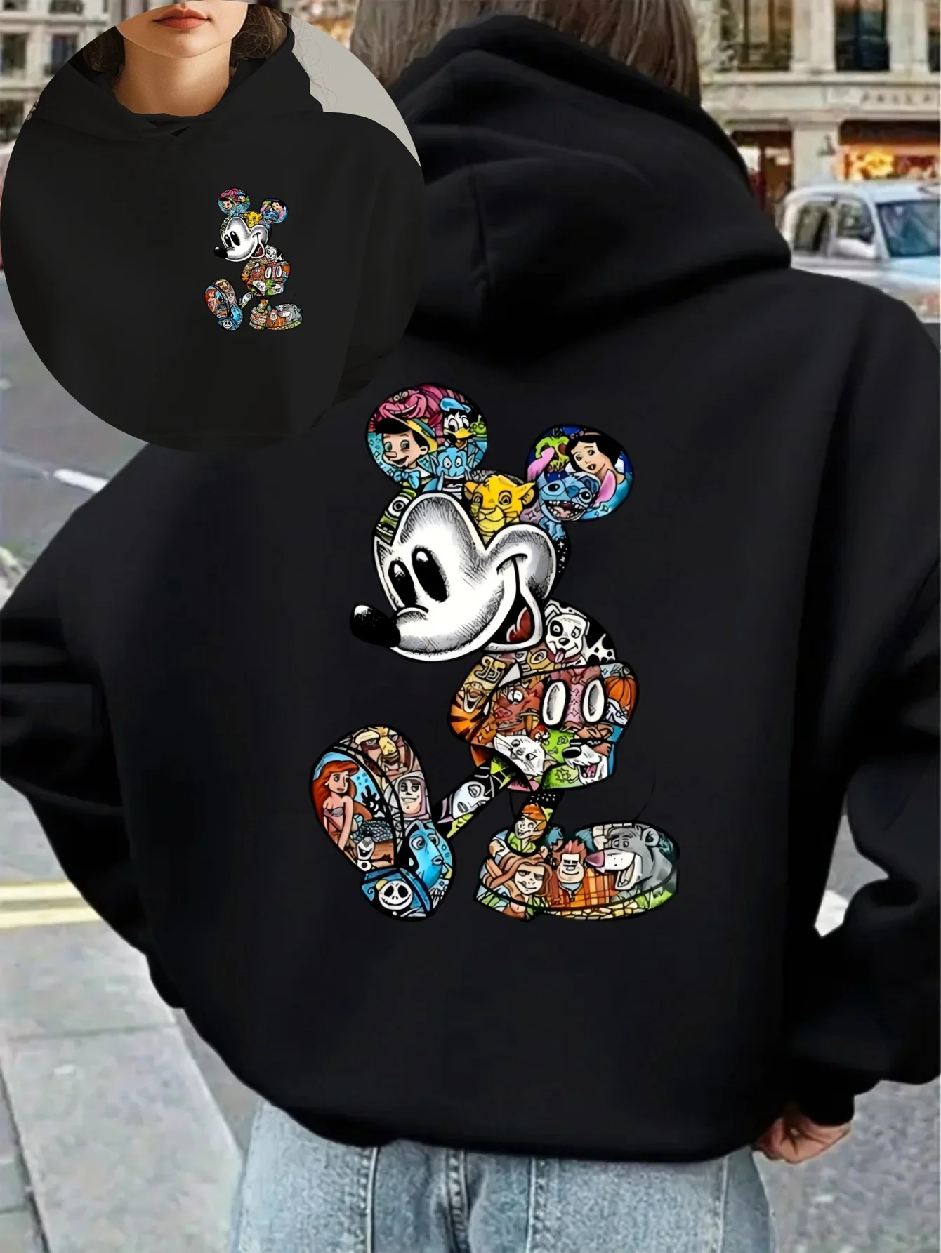 

Disney Mickey Mouse Hoodies Fashion Oversized Streetwear Unisex Hoodies Sweatshirts Autumn and Winter Fleece Casual Versatile