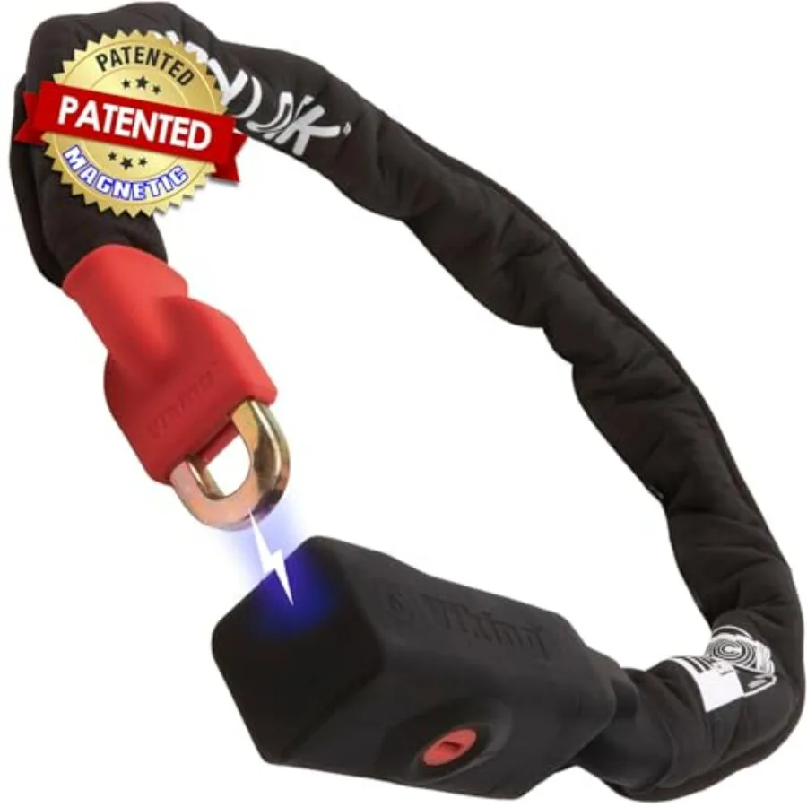 

Велосипедный цепной замок Viking с ключом - Магнитный, запатентованный, с классом защиты Sold Secure - Сверхпрочный, антивандальный - Умная система ультра-безопасности для велосипедов