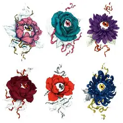 Creative Flower Eye Heat Transfers Iron On Patches For Clothes Boy Girl T-shirt Appliques Custom Patch Clothing Stickers Diy