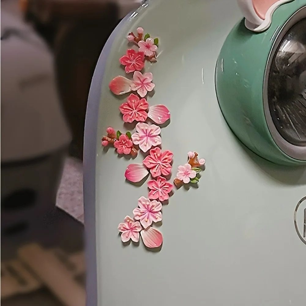 8pcs Flower Decals Compatible for Motorcycles Home Plastic Stickers with Residue-Free Removal