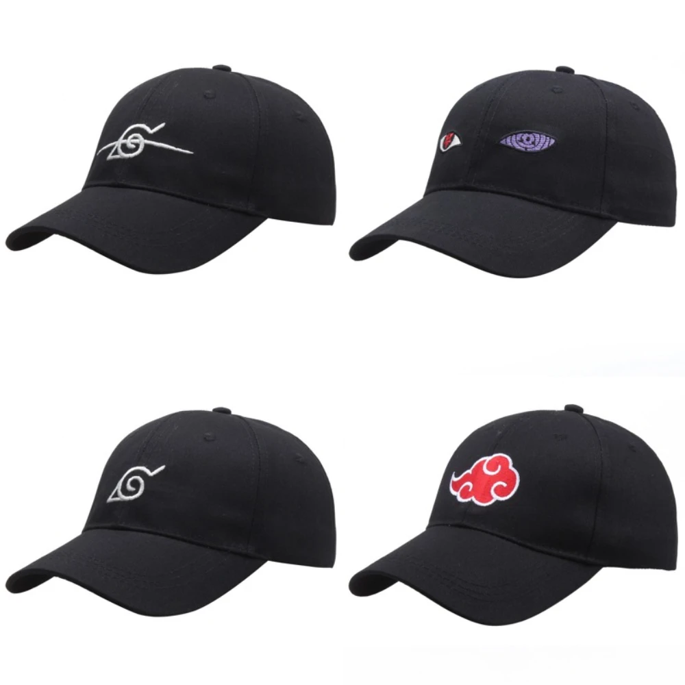 Anime Ninja Hat Akatsuki Embroidered Cotton Baseball Hat Neutral Adjustable Duck Tongue Hat Sunshade Hat Outdoor Sports Hat
