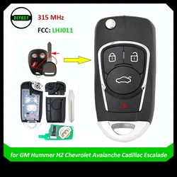 DIYKEY 3 pulsante 315mhz aggiornato telecomando portachiavi per GM Hummer H2 Chevrolet valanga Cadillac Escalade 2003 2004 2005 LHJ011