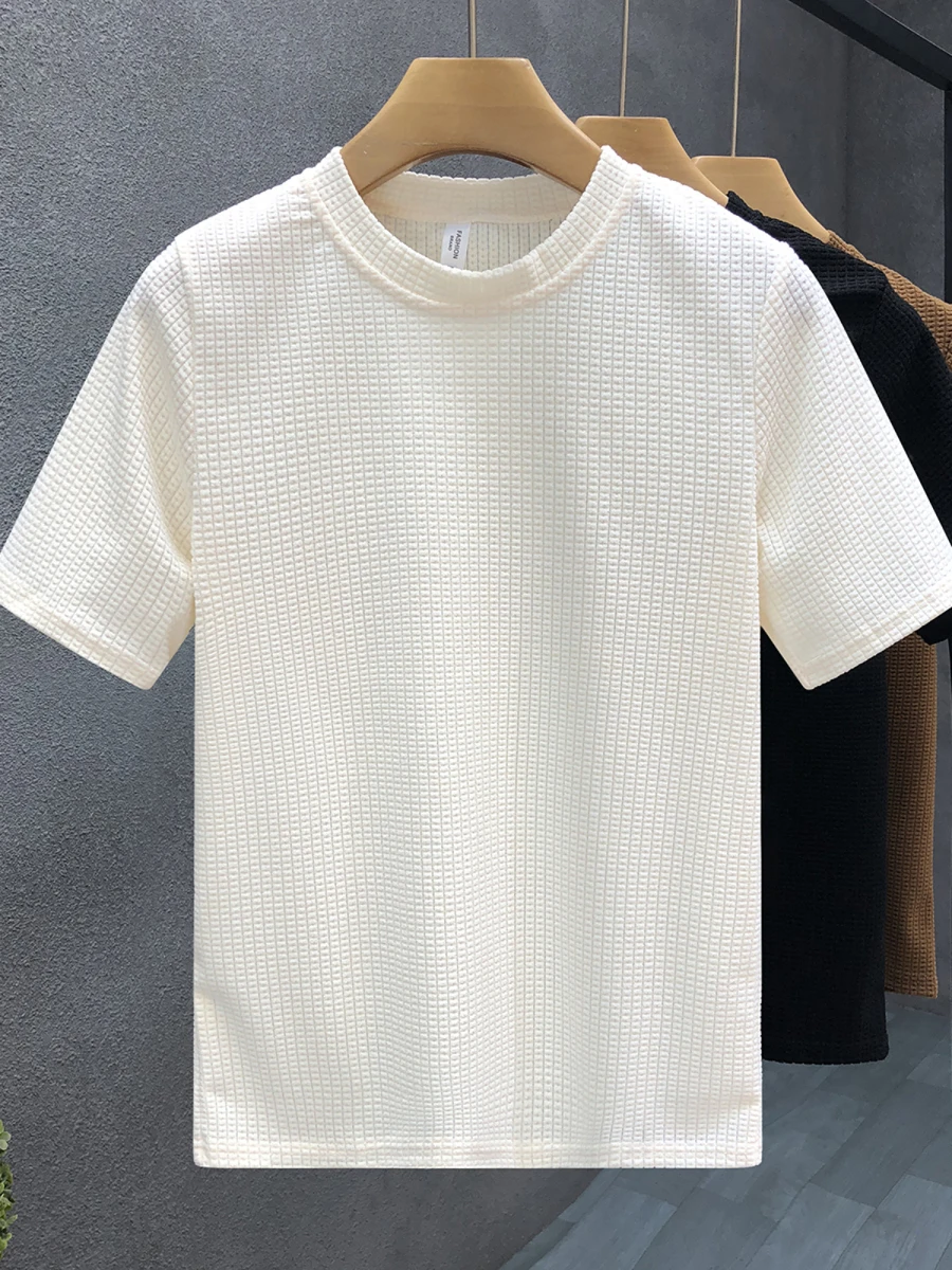 

High Quali ort Sve T-irt Men's Slim Fit round Ne Color Summer New Faion Top Thin Sle Casual Urban Wear