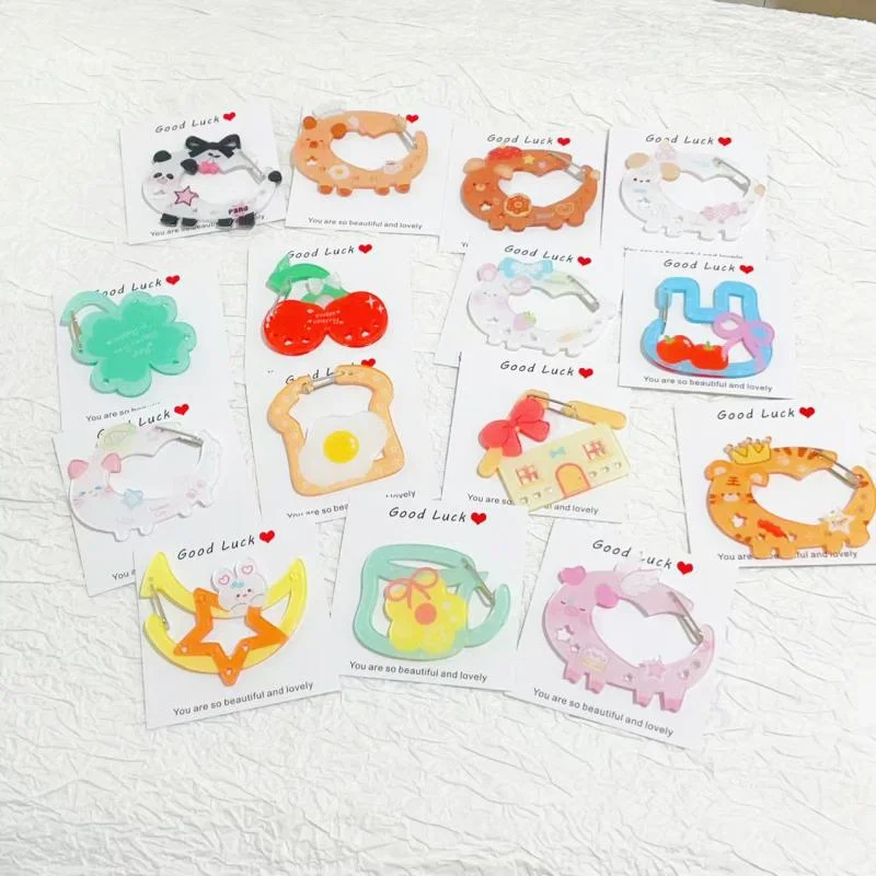 [YU] mosquetón con forma de Animal de dibujos animados, llavero acrílico, soporte decorativo, llavero multiusos, gancho, colgante, accesorios para bolso
