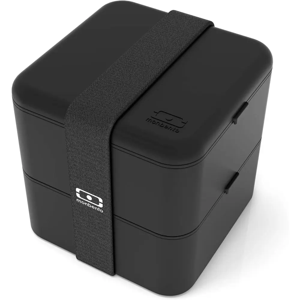 

Большой квадратный ланч-бокс Onyx с комплектующими - герметичный контейнер для работы или подготовки еды - без BPA - высококачественная нержавеющая сталь