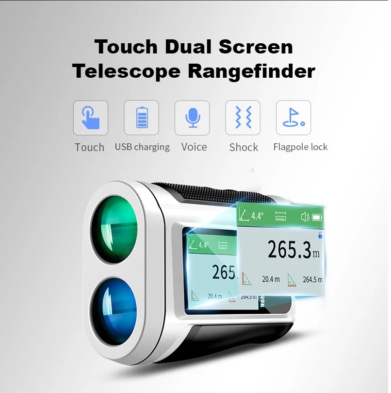 LCD Laser Rangefinder, Distance Meter, Angle Range Finder, Monocular Telescope for Outdoor Golf Sport Hunting