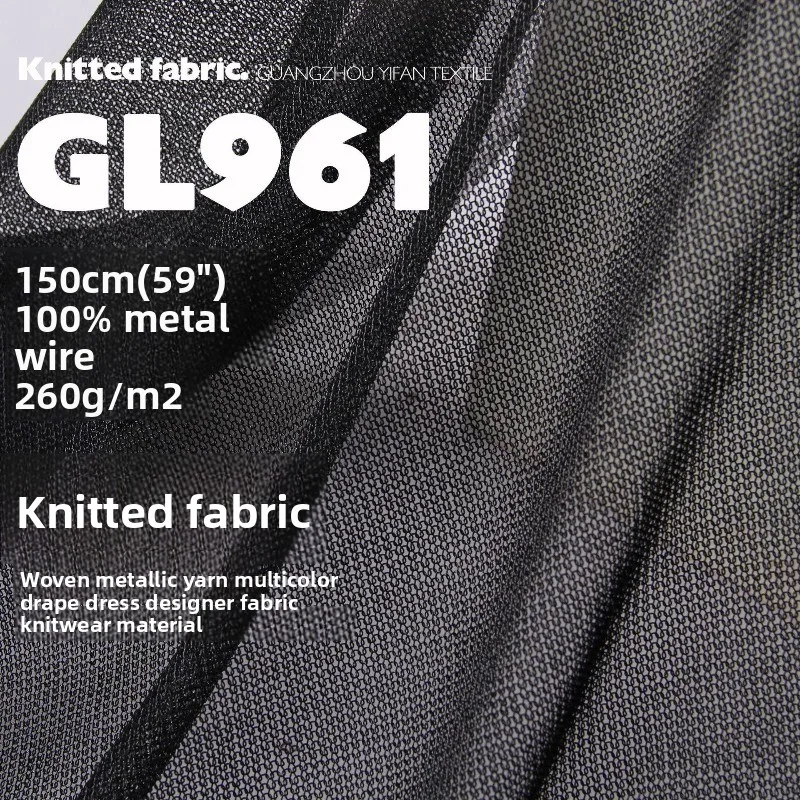 Drape Perspective Metal Wire Knit Fabric for Fashion Mesh Knitwear Dress Clothing Cloth Diy By The Meter Sewing Material