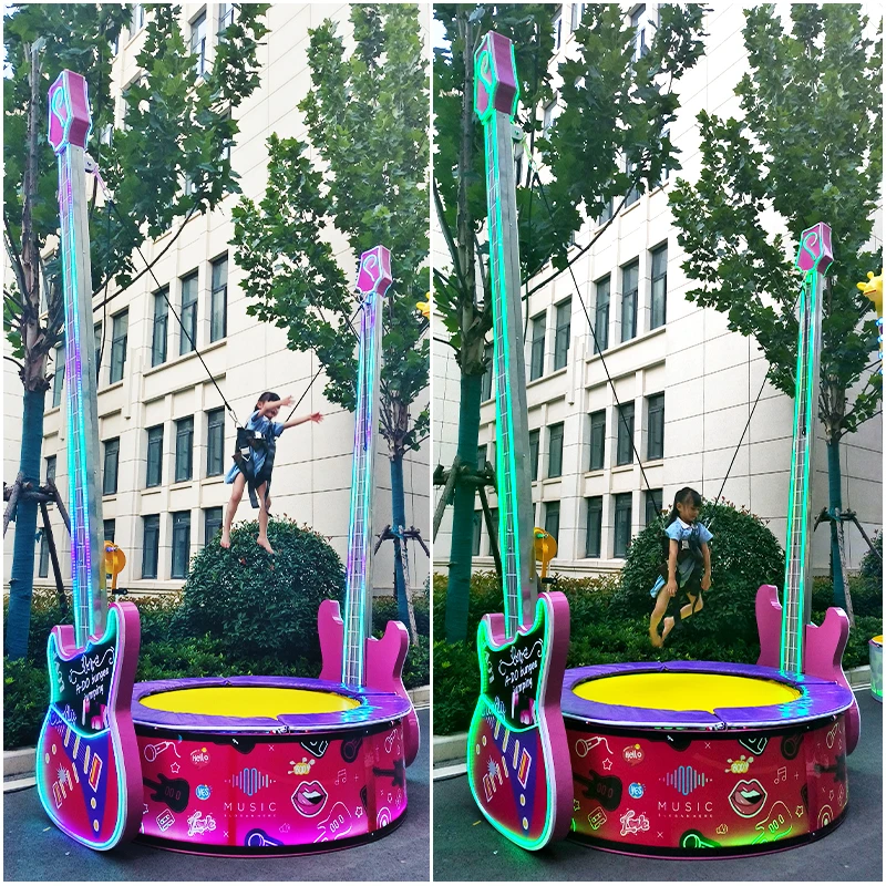 2024 New  Model Children's bouncing trampoline Light music square park outdoor kid amusement equipment