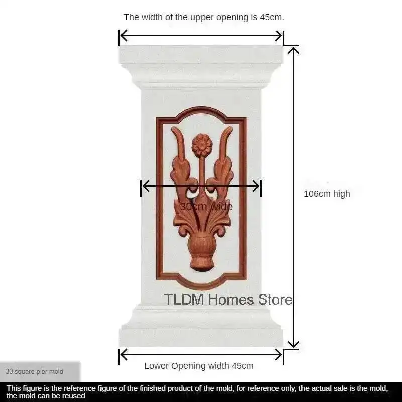 Mold Household European ABS Roman Column Balcony Garden Buildings Square Column Model Flower Pot Base Square Railing Cement Pier
