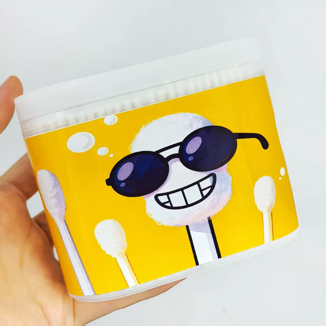 600개 창의적인 웃는 얼굴 면봉, 이중 헤드 디자인과 귀이개 스타일, 얇은 샤프트 선물용 면봉