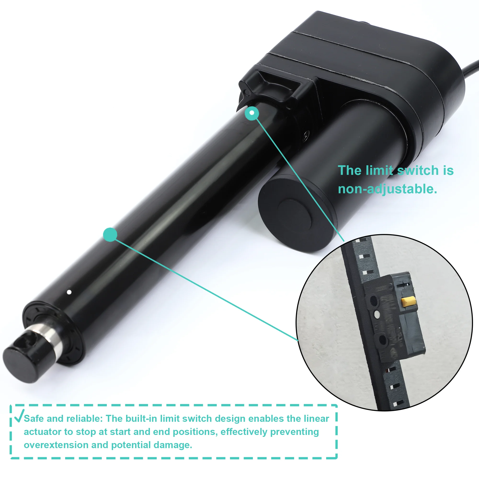 Krihom Linearantrieb IP65 8000N Kraft, 50 mm 150 mm 300 mm 400 mm 500 mm, 12 V 24 V 48 V, Anwendungen für Elektrofahrzeuge und Haushalt – Detail 6