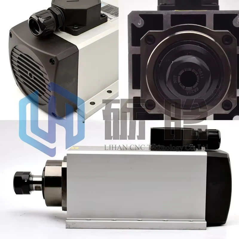 ER20 HQD 3.5kw Spindle 220V 18000rpm GDF53-18Z/3.5 Air Cooled Spindle Motor with Flange for Engraving Cutting MDF Plywood Wood