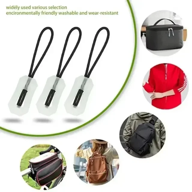 6Pcs Luminous Zipper Pull Rope Glow in The Dark Zipper Head Anti-lost Backpack Clothes Jackets Slider DIY Repair Kit Sewing Tool 2
