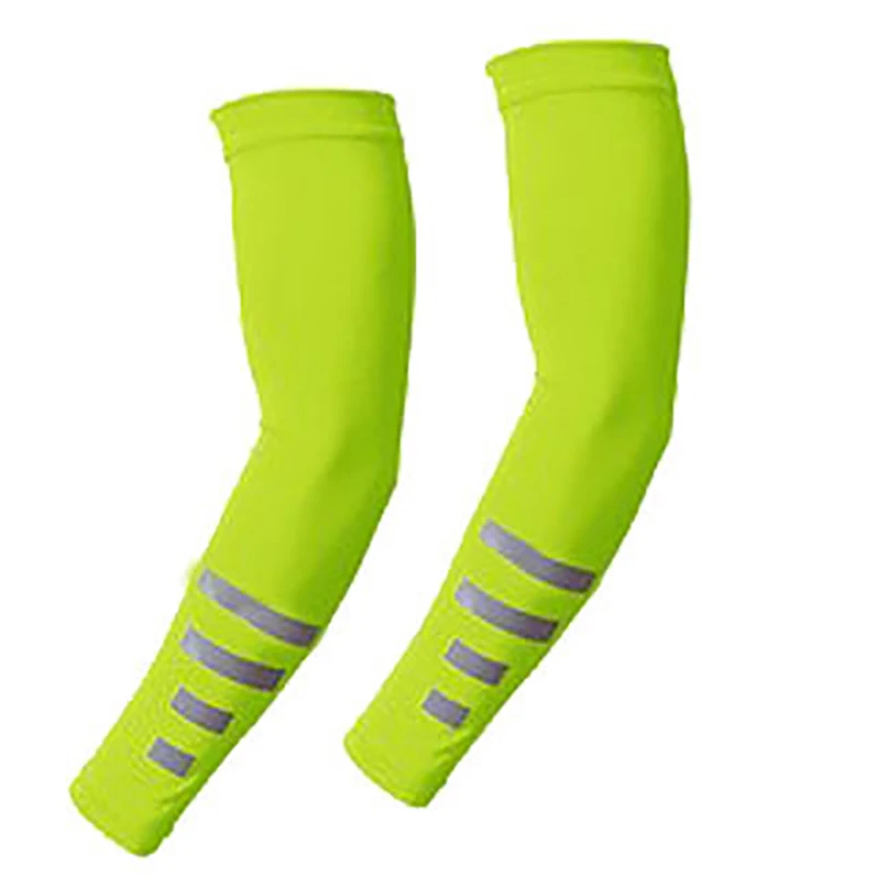 2PCS Summer Sun UV Protection Women Arm Sleeves Reflective Night Cycling Running Arm Warmers Cover Men Sports Armguards Cuff image 4