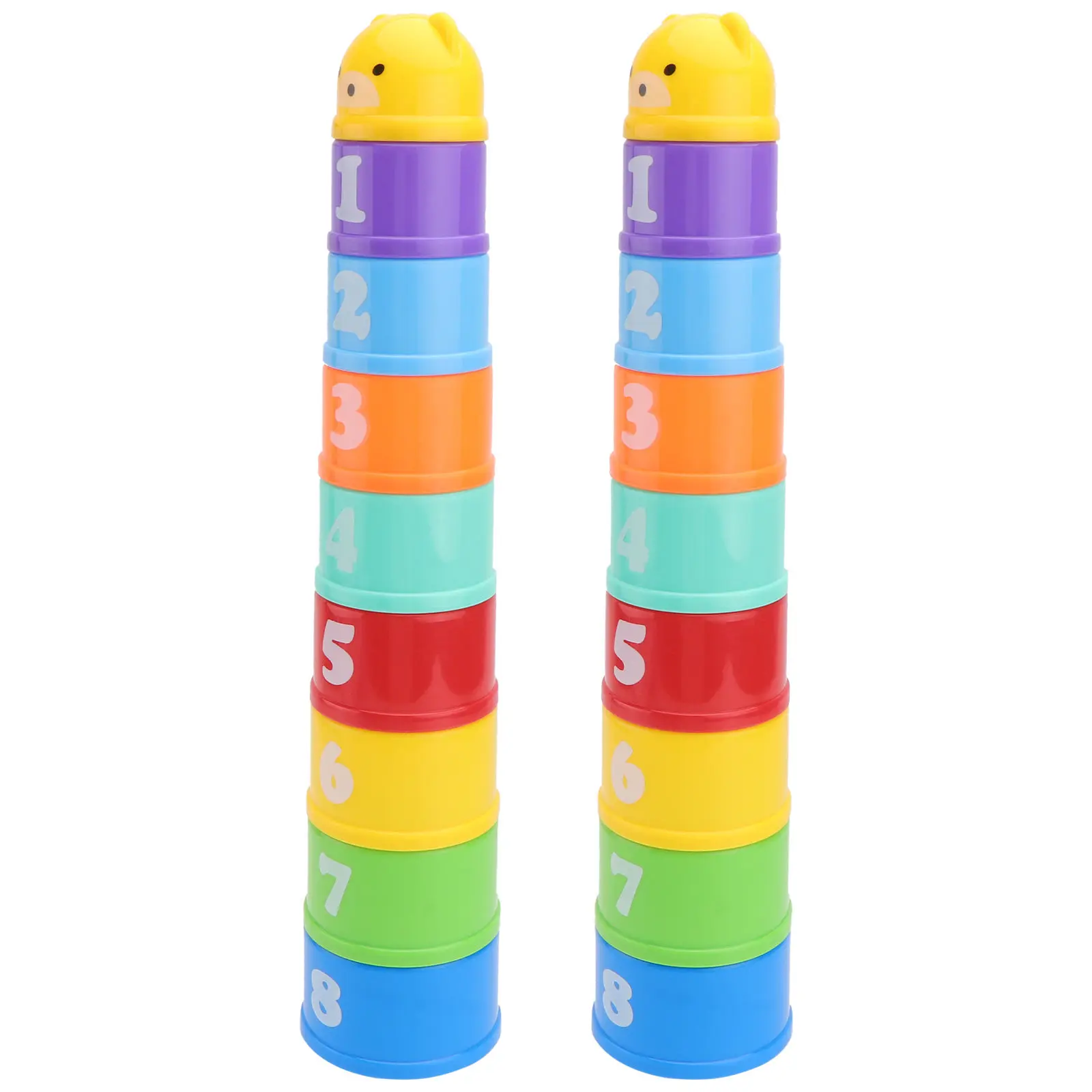 2Sets Cartoon Bear Number Letter Stacking Early Education Playthings Creative Bathing Game Funny Kids Color Perception Blocks