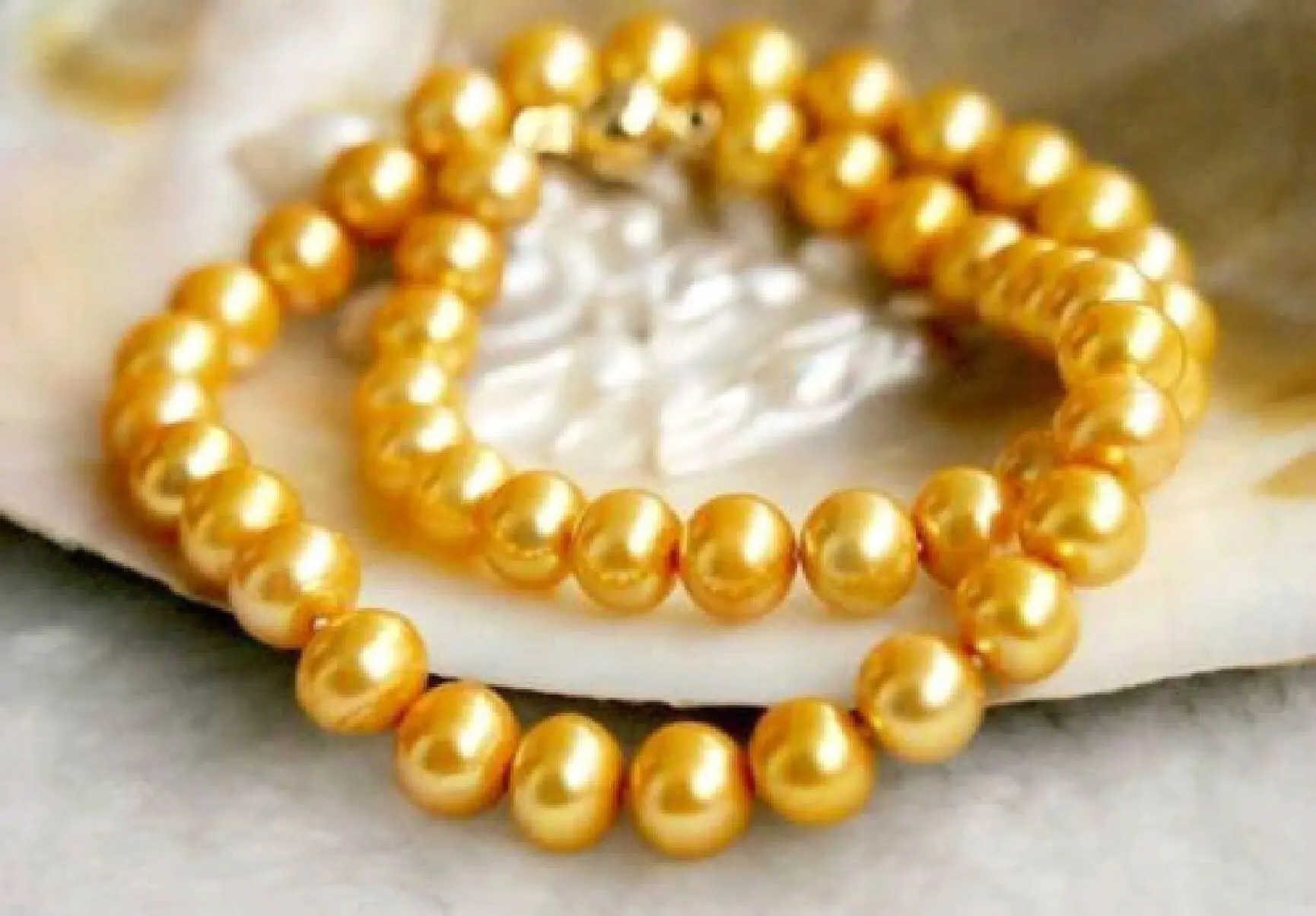 

Gold HOT 18" 8-9MM REAL AUSTRALIAN SOUTH SEA GOLDEN PEARL NECKLACE