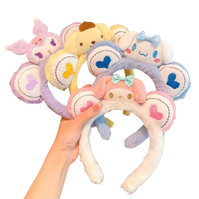 Sanrio cartoon kuromi My melody Cinnamoroll anime children baby cute headband headwear face wash hair accessories kawaii