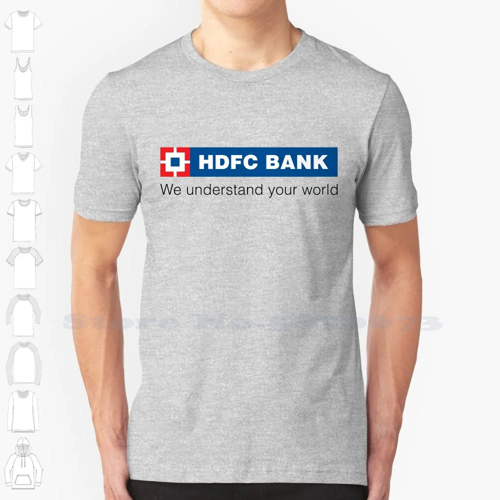 HDFC Bank Logo Casual T Shirt Top Quality Graphic 100% Cotton Tees